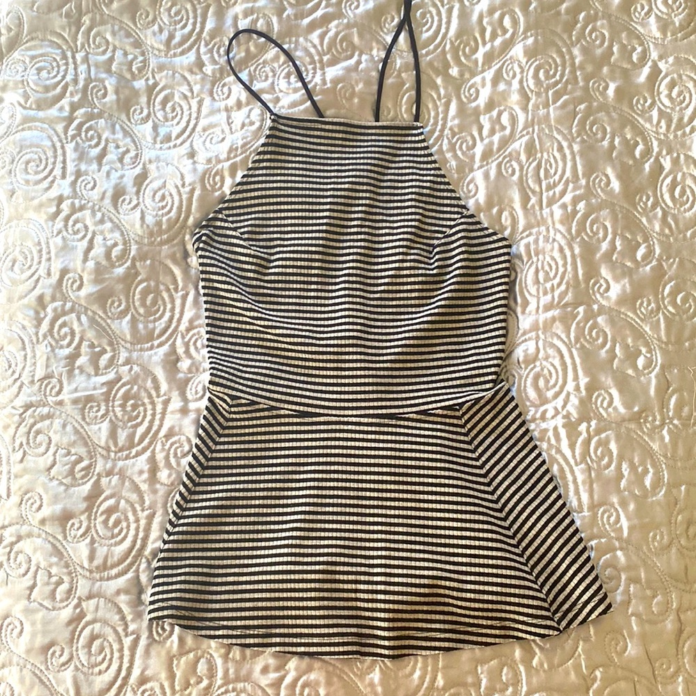 Free People striped tank open back